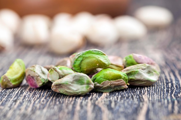 Salted ripe pistachios pistachio nuts ready and fried in salt for taste