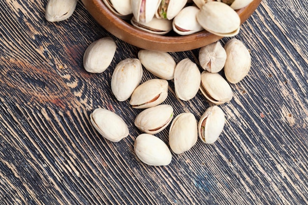 Salted ripe pistachios pistachio nuts ready and fried in salt for taste