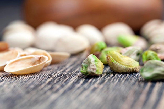 Salted ripe pistachios pistachio nuts ready and fried in salt for taste