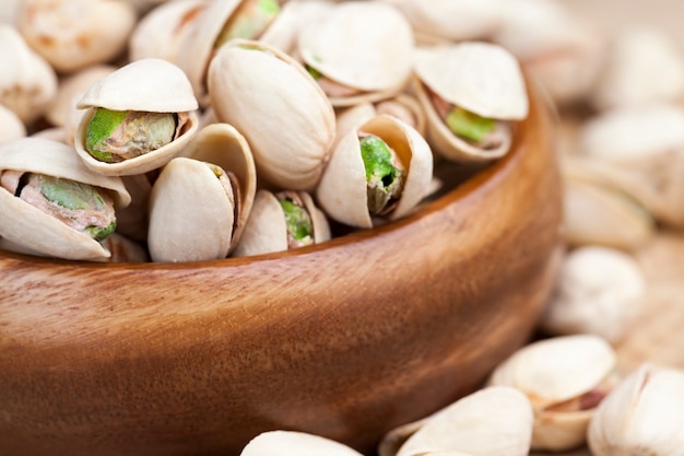 Salted and roasted pistachio nuts, roasted pistachios in salt to enhance flavor