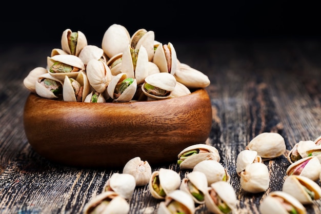 Salted and roasted pistachio nuts, roasted pistachios in salt to enhance flavor