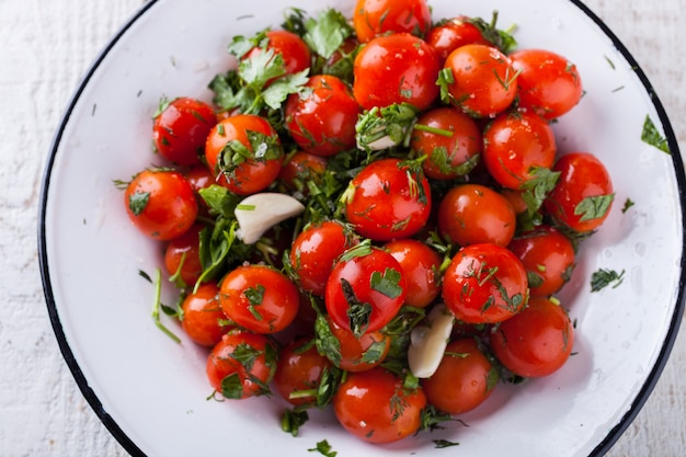 Salted tomatoes.Appetizer