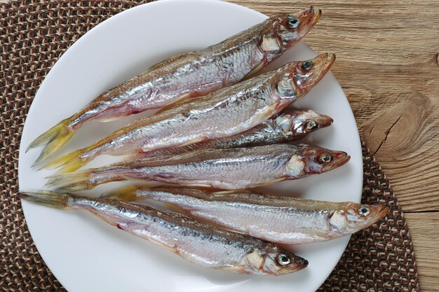 Salteddried capelin fish