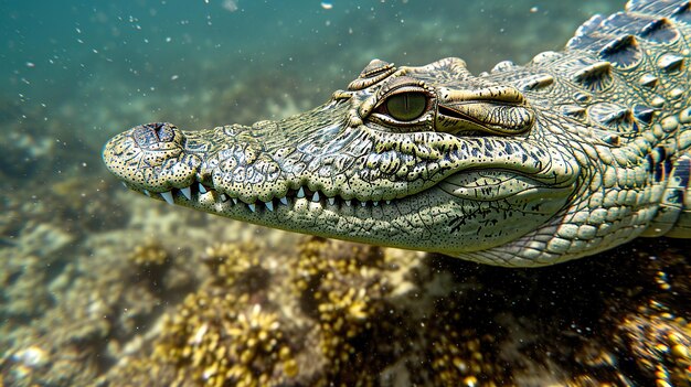 saltwater crocodile HD 8K wallpaper Stock Photographic Image