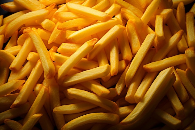 Photo salty fried fries in paper bagfast food