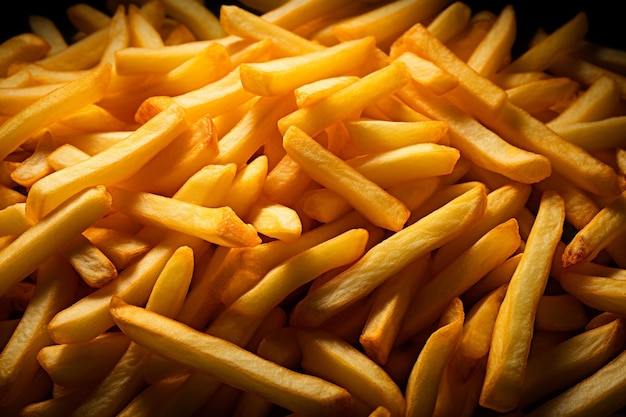 salty fried fries in paper bagfast food