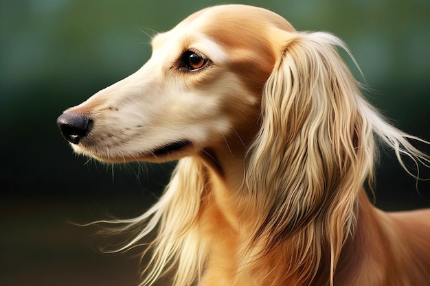 Saluki purebred beautiful breed of dog background nature