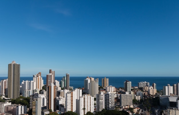 Salvador Bahia Brazil skyline buildings aerial view.