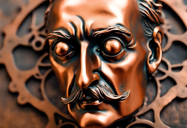 Photo salvador dali portrait sculpture detail steampunk