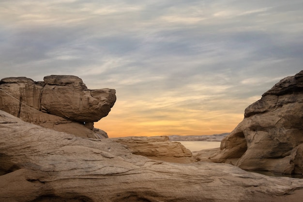 Sam Pan Bok, Grand Canyon in Thailand, Mekhong River at Ubon Ratchathani, Thailand.