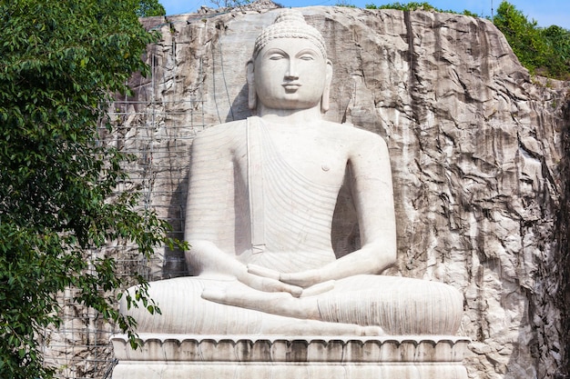 写真 スリランカのクルネガラ近くのランバダガラビハラヤ寺院のサマディ仏像