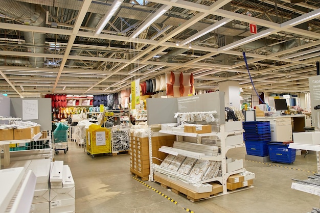 SAMARA RUSSIA JANUARY 10 2022 Ikea store interior people are shopping IKEA is the world's largest furniture retailer