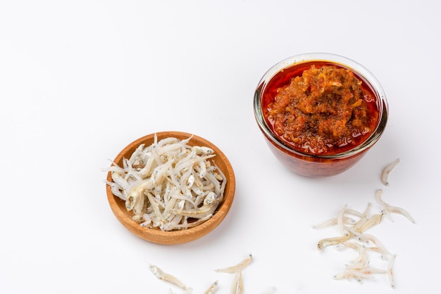 sambal ikan teri or anchovy chili is type of traditional cuisine from Indonesia