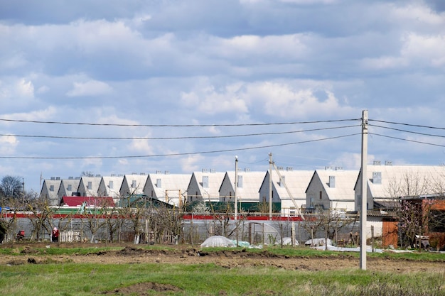 The same houses on the street Similar buildings