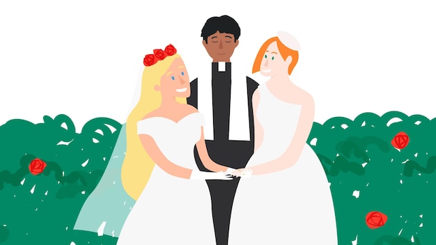 Same sex marriage png flat design