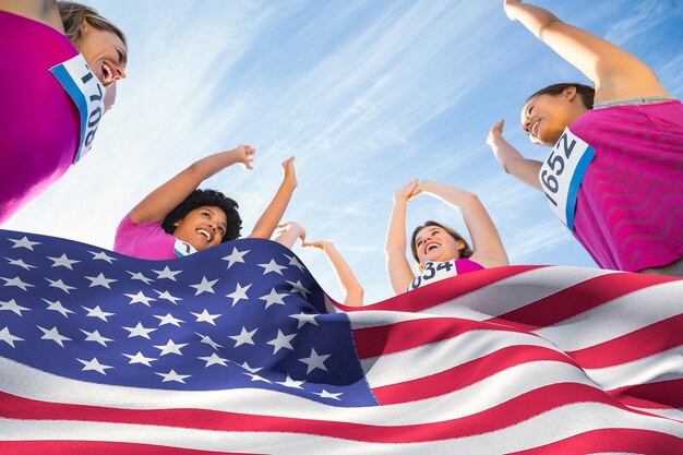 Samengesteld beeld van digitaal gegenereerde kabbelende Amerikaanse vlag
