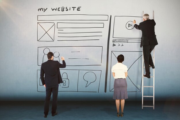 Samengesteld beeld van het schrijven van het commerciële team
