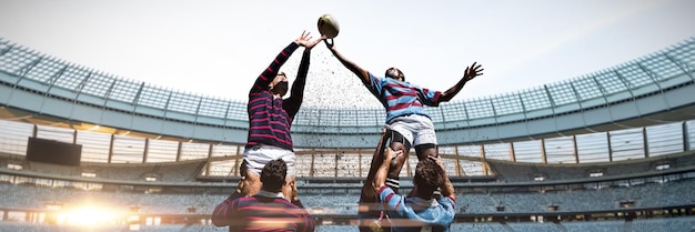 Samengestelde afbeelding van rugbyspelers