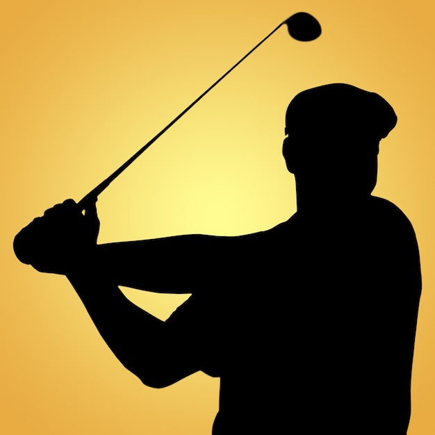 Samengestelde afbeelding van sportman speelt golf