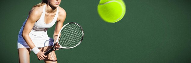 Samengestelde afbeelding van tennisvrouw