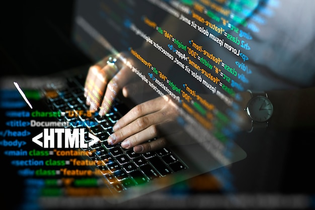 Foto samenstelling met html-systeem voor websites