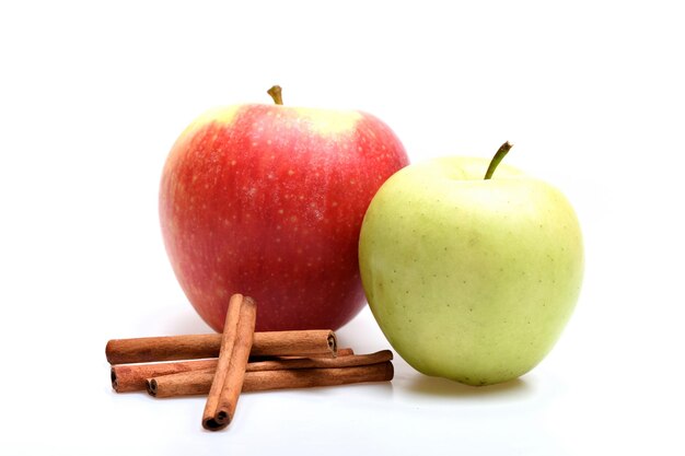 Samenstelling van appels en rustieke entourage Set van fruit