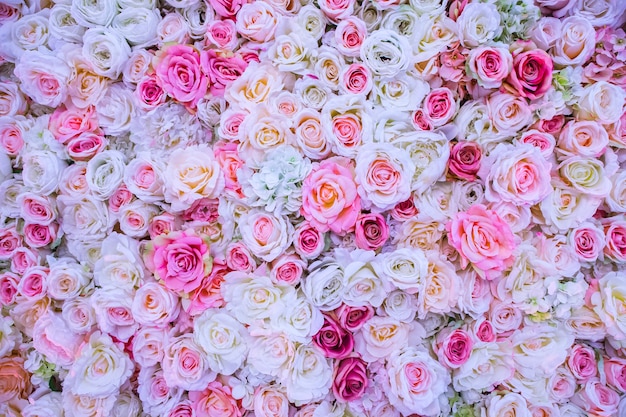 Samenstelling van roze oranje en perzik rozen bloemen peach