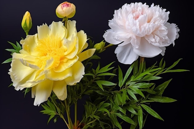 Foto samenstelling van twee soorten bloemen