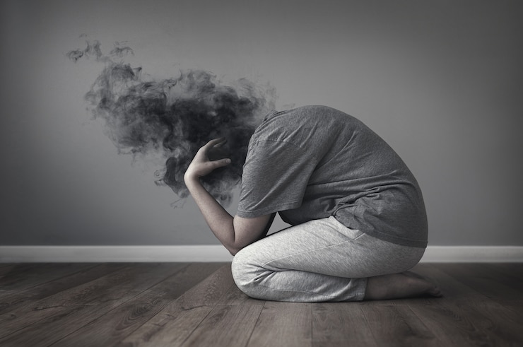 Foto samenstelling voor depressie en psychische stoornis