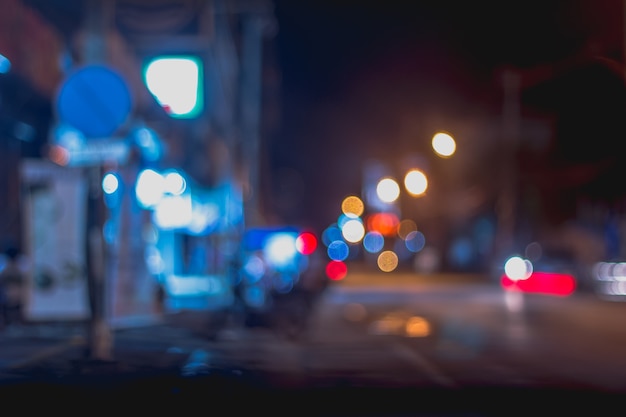 Samenvatting Vaag beeld van de straatmarkt van de Straat met licht bokeh voor achtergrondgebruik