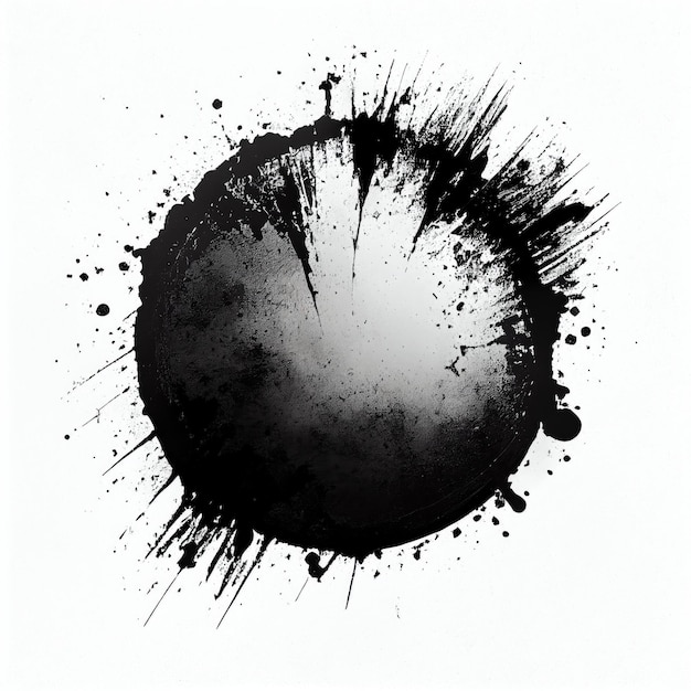 Foto samenvatting van zwarte grunge cirkel vers geïsoleerd op witte achtergrond