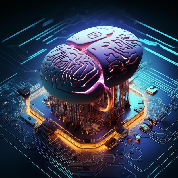 Samenvoeging van menselijke en computer AI-technologieën gegenereerd door AI