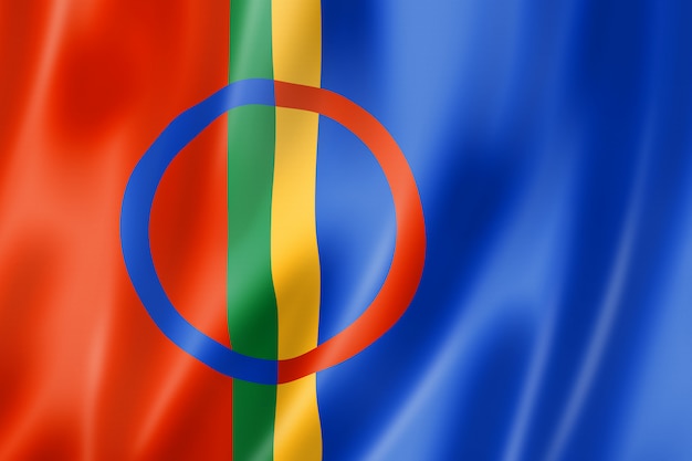 Photo sami ethnic flag, lapland