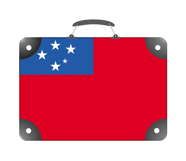 Samoa country flag in the form of a travel suitcase on a white background - illustration