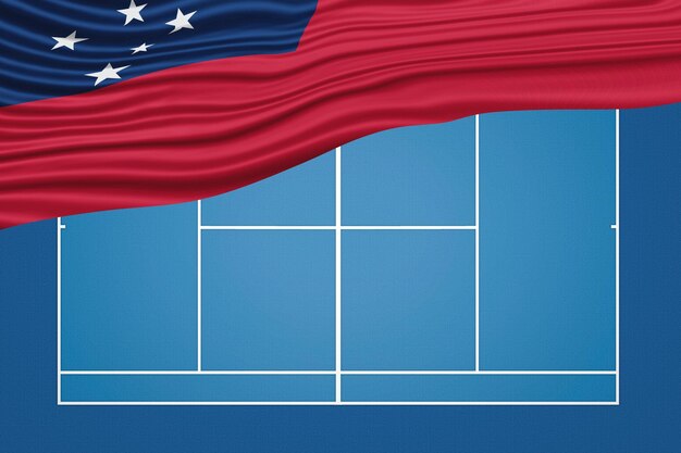 Samoa Wavy Flag Tennis Court Hard court