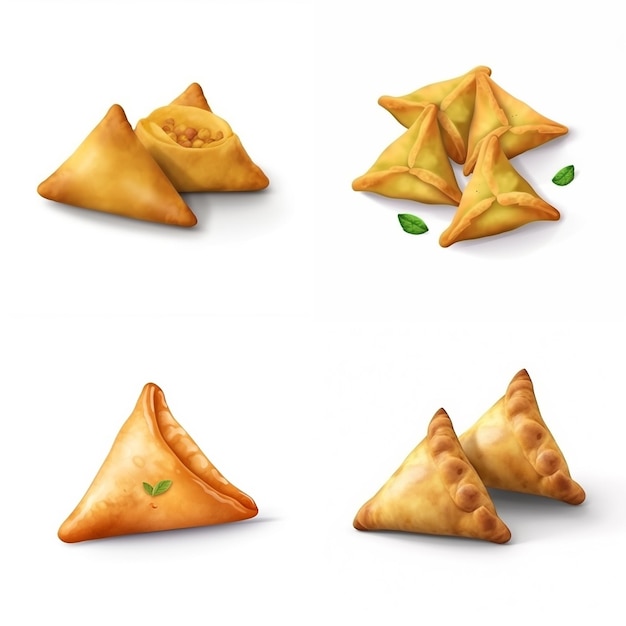 Photo samosa are fried dumplings stuffed with potatoes peas onions coriander leaves ai generated