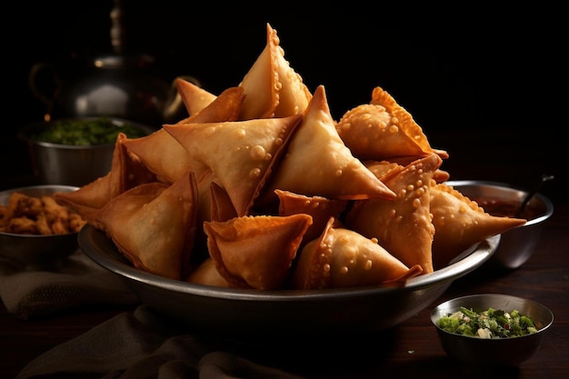 Samosa Filling Closeup Shot Samosa image photography