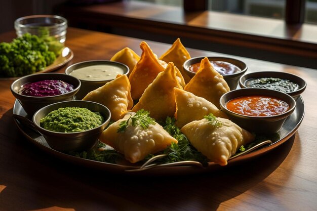 Samosa Serving Platter Samosa image photography