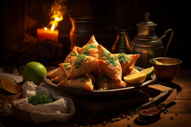 Photo samosas a burst of flavor in every bite