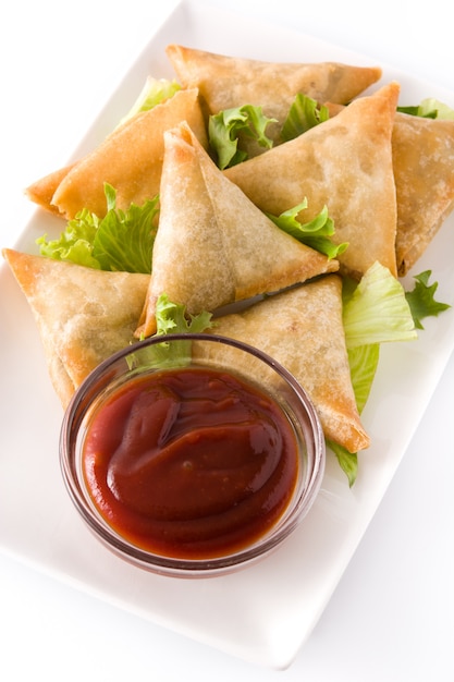 Samosas with meat and vegetables