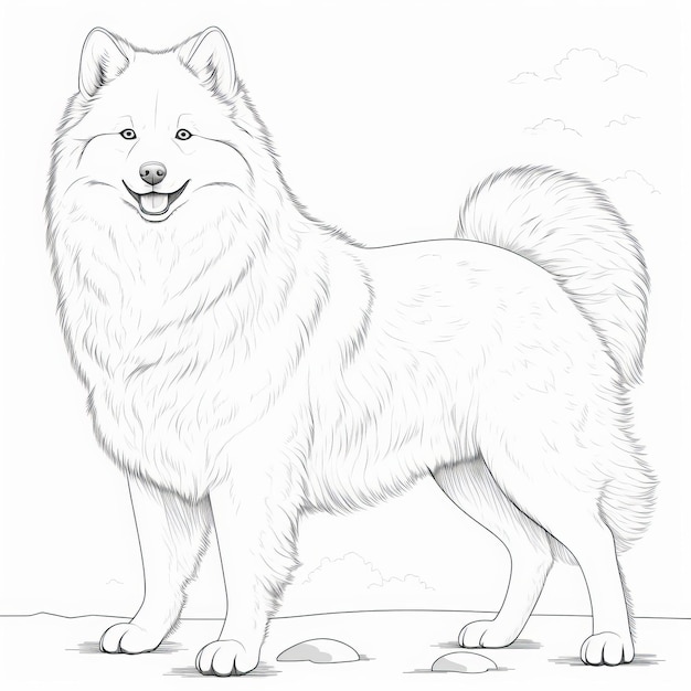 Foto pagine da colorare samoyed illustrazioni di personaggi affascinanti per bambini