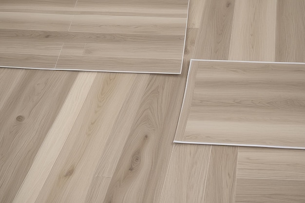 Sample catalog of luxury vinyl floor tiles with a new interior design for a house or floor on a light wooden background