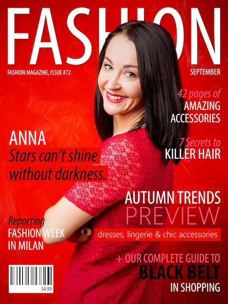 Photo sample fashion magazine cover