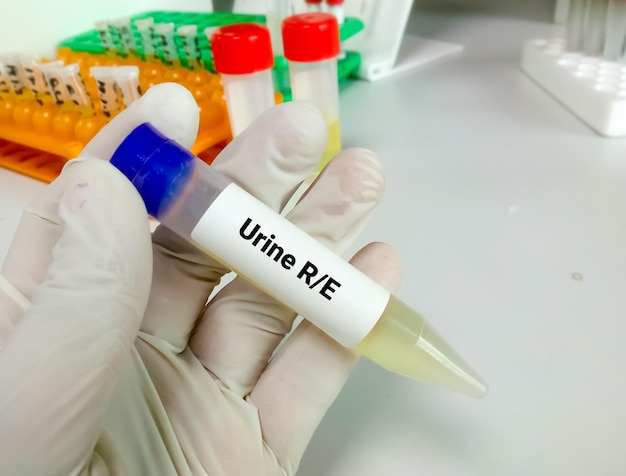 Sample for urine routine examination or urine RME