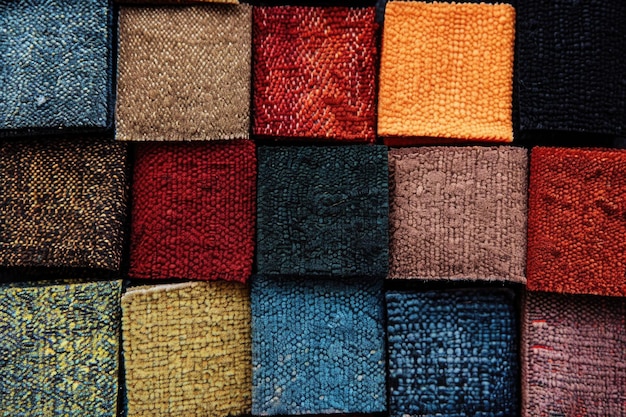 Samples of color of fabric for upholstery the furniture