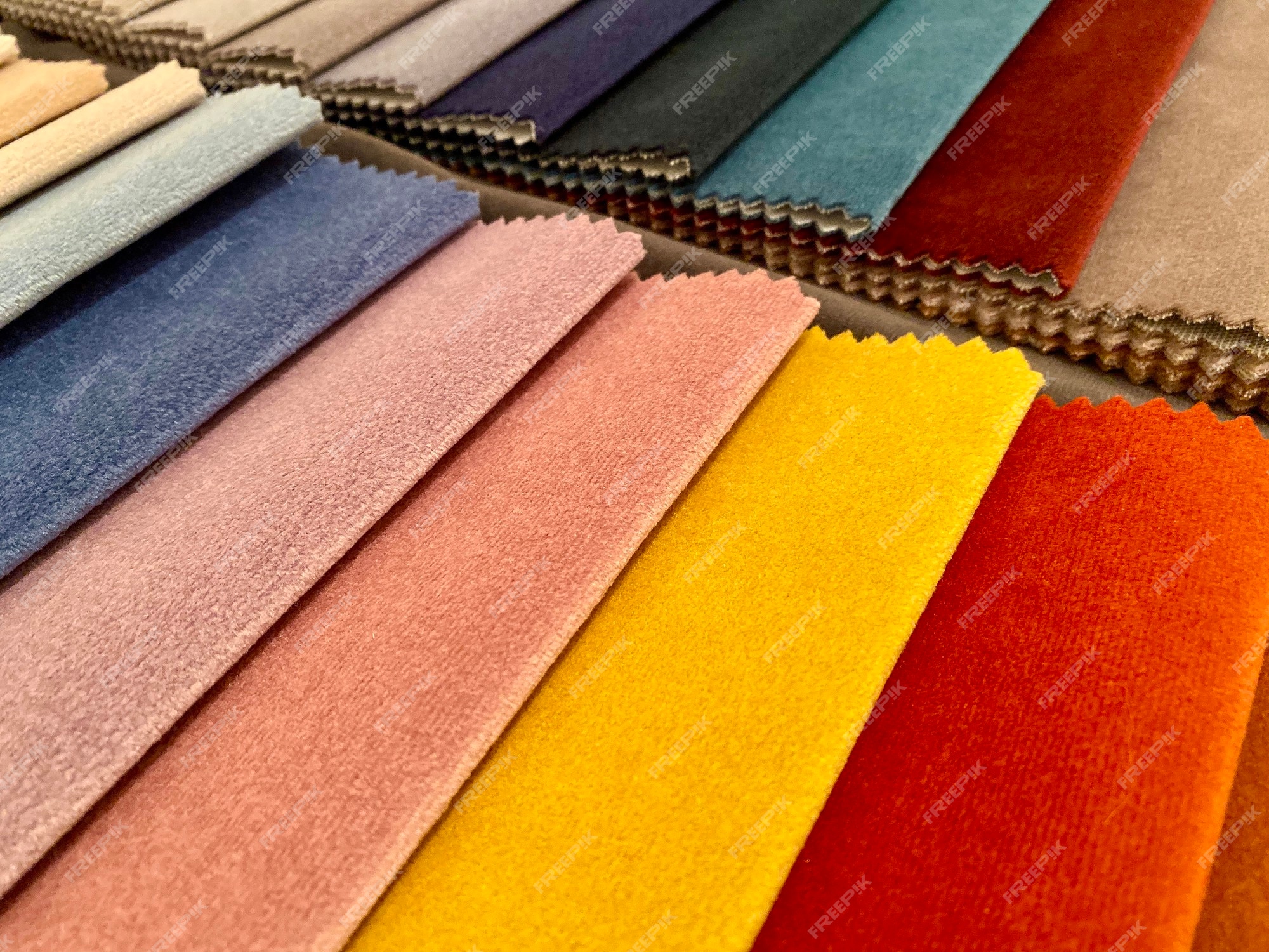 Premium Photo  Samples of fabric for decorating the medel curtains  colorful shades of fabric