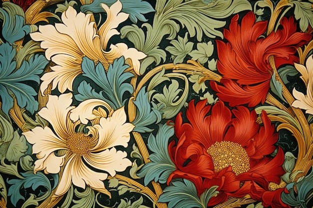 Samples of the Victorian era Fantastic plant patterns in natural shades