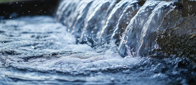 写真 川から水を採取する 取水や流水