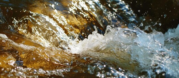 写真 川から水を採取する 取水や流水