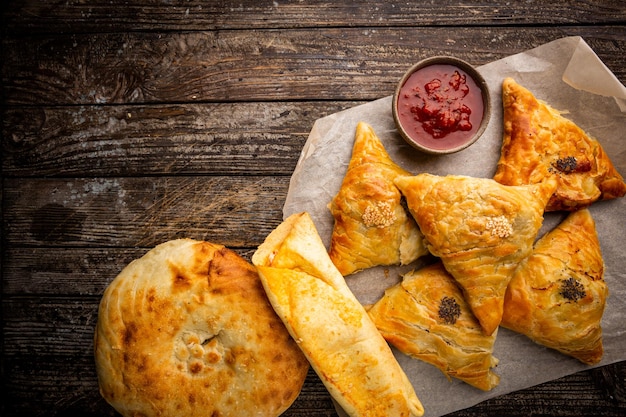 Samsa of samosas met vlees